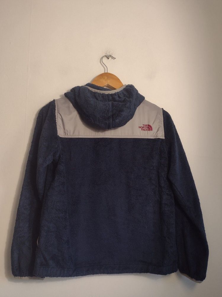 Girl's North Face Blue Fluffy Fleece Jacket Large Age 14 15 16 Year's Ladies XS - Picture 2 of 7